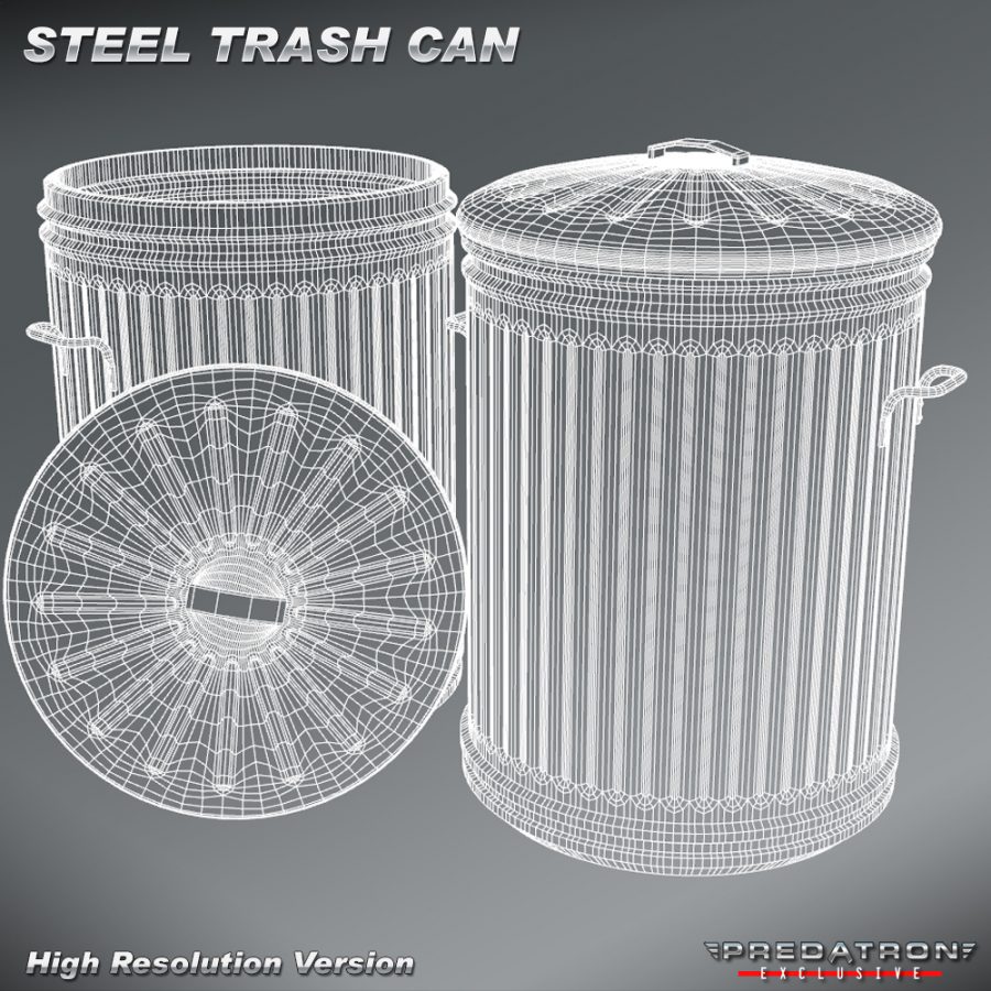 STeel Trash Can - Predatron 3D Models and Resources