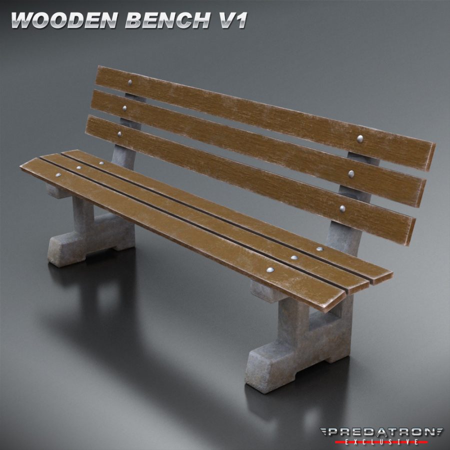 Wooden Bench V1 - Predatron 3D Models and Resources