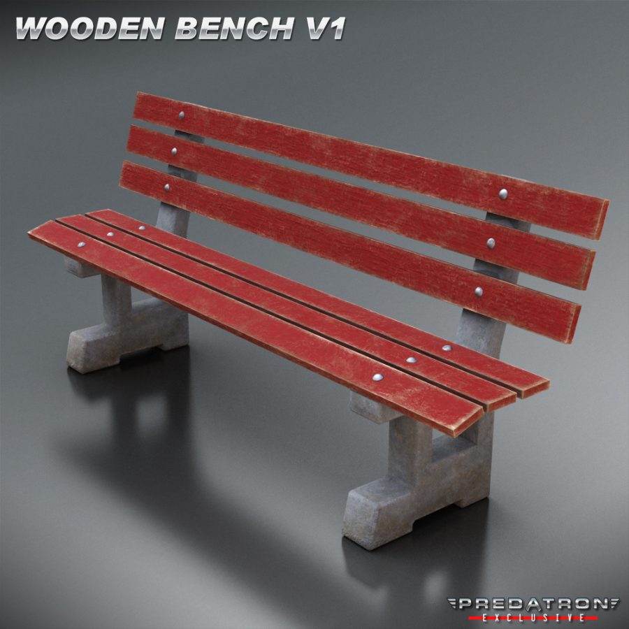Wooden Bench V1 - Predatron 3D Models and Resources