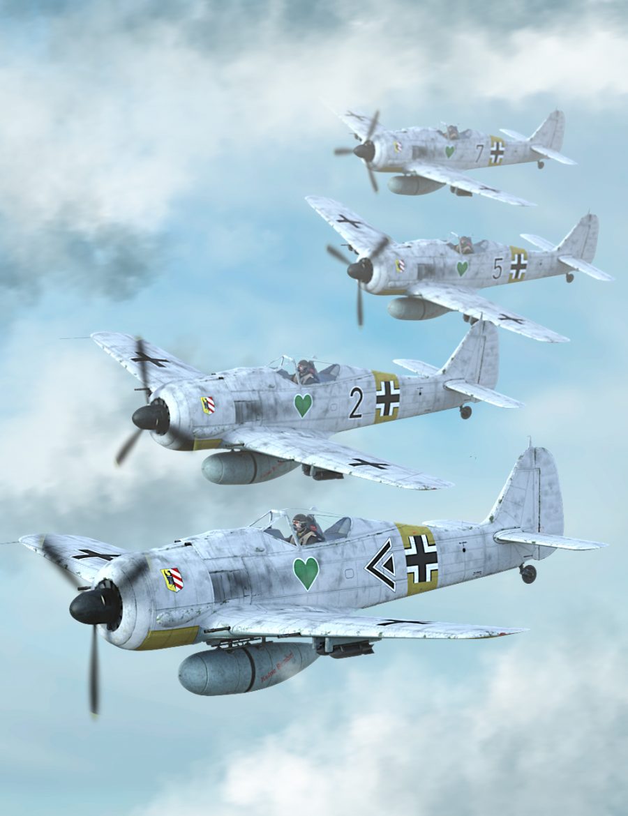 The winter paint scheme for the FW190 Fighter Plane