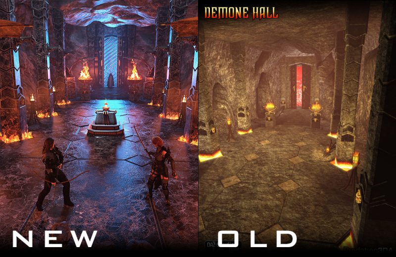 Comparison of the main promos for Demone Hall
