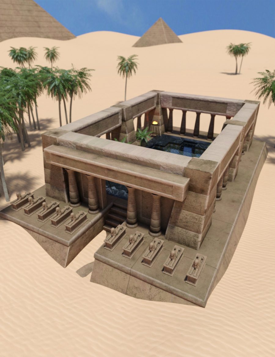 Promo of Egyptian Fantasy Bath House version two without the roof in the desert