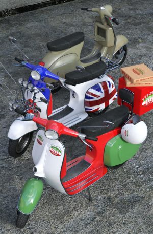 Promo showing texture versions for Italian Scooter