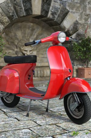 Promo showing a red version of the Italian Scooter