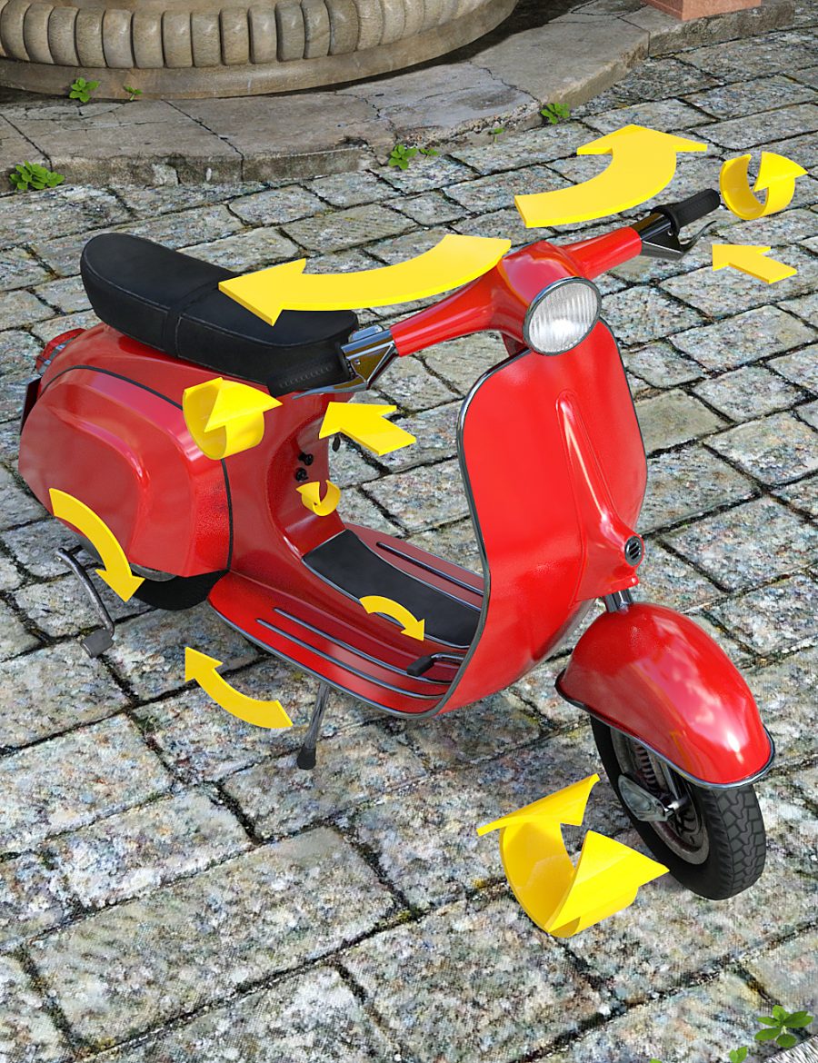 Promo showing range of movement for the Italian Scooter
