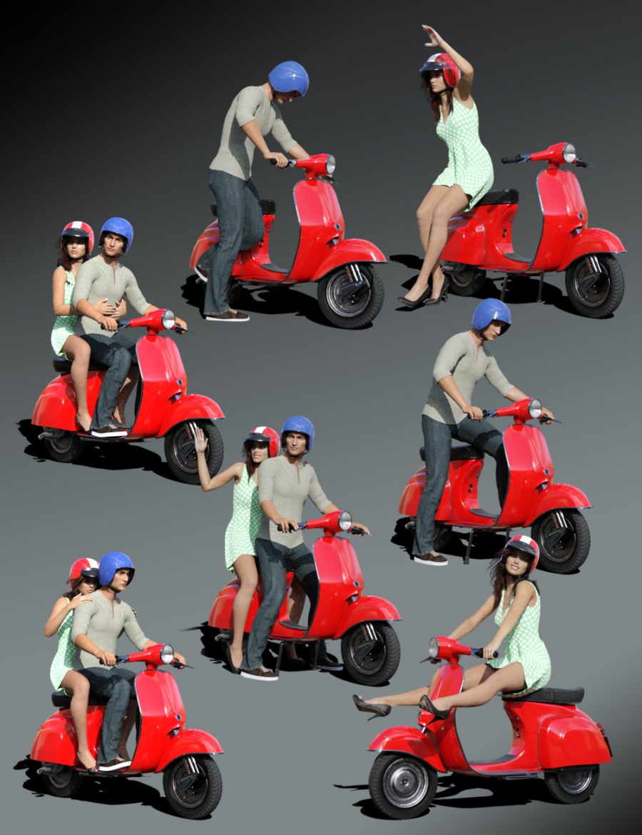 Promo showing poses for Italian Scooter