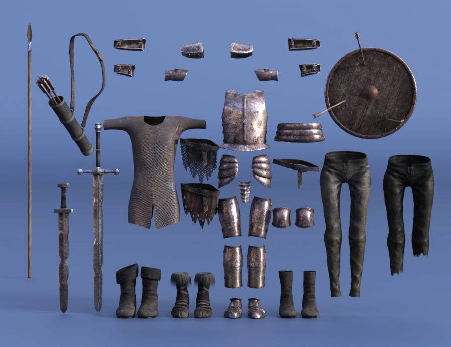 Promo of the Skeleton Army with various options of armour and weapons