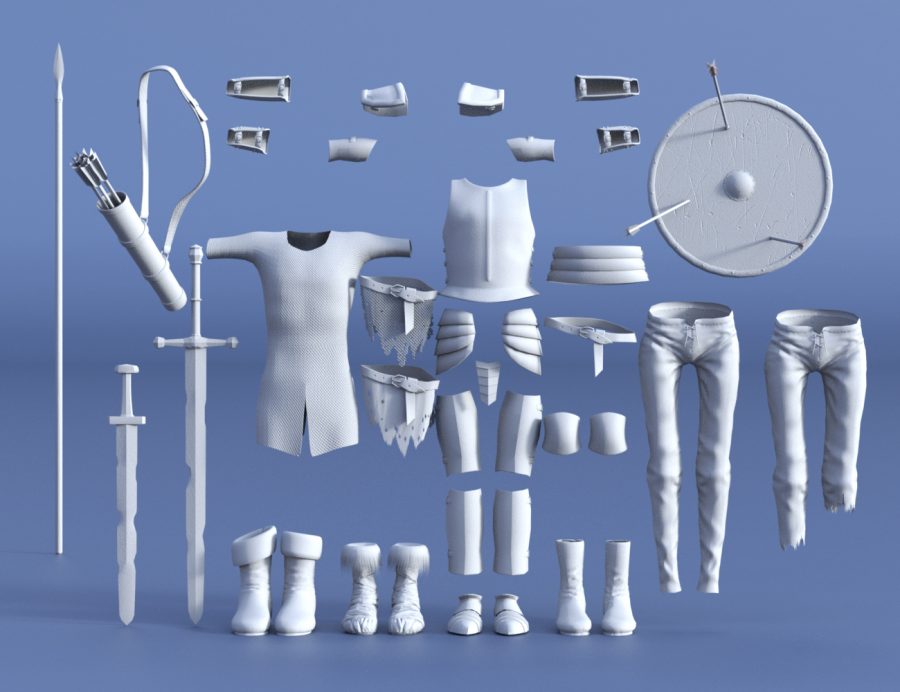 Promo of the Skeleton Army with various options of armour and weapons