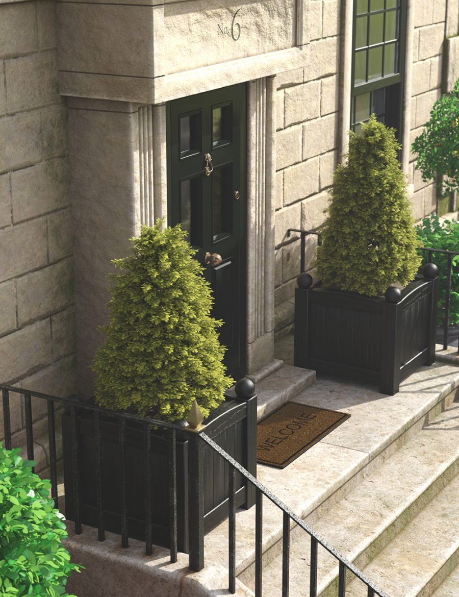 Promo of Ornamental Trees and Bushes outside a large house