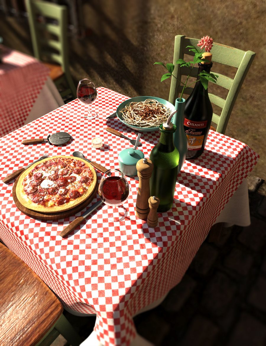 Promo of the Pizzeria Algihieri table view during the day