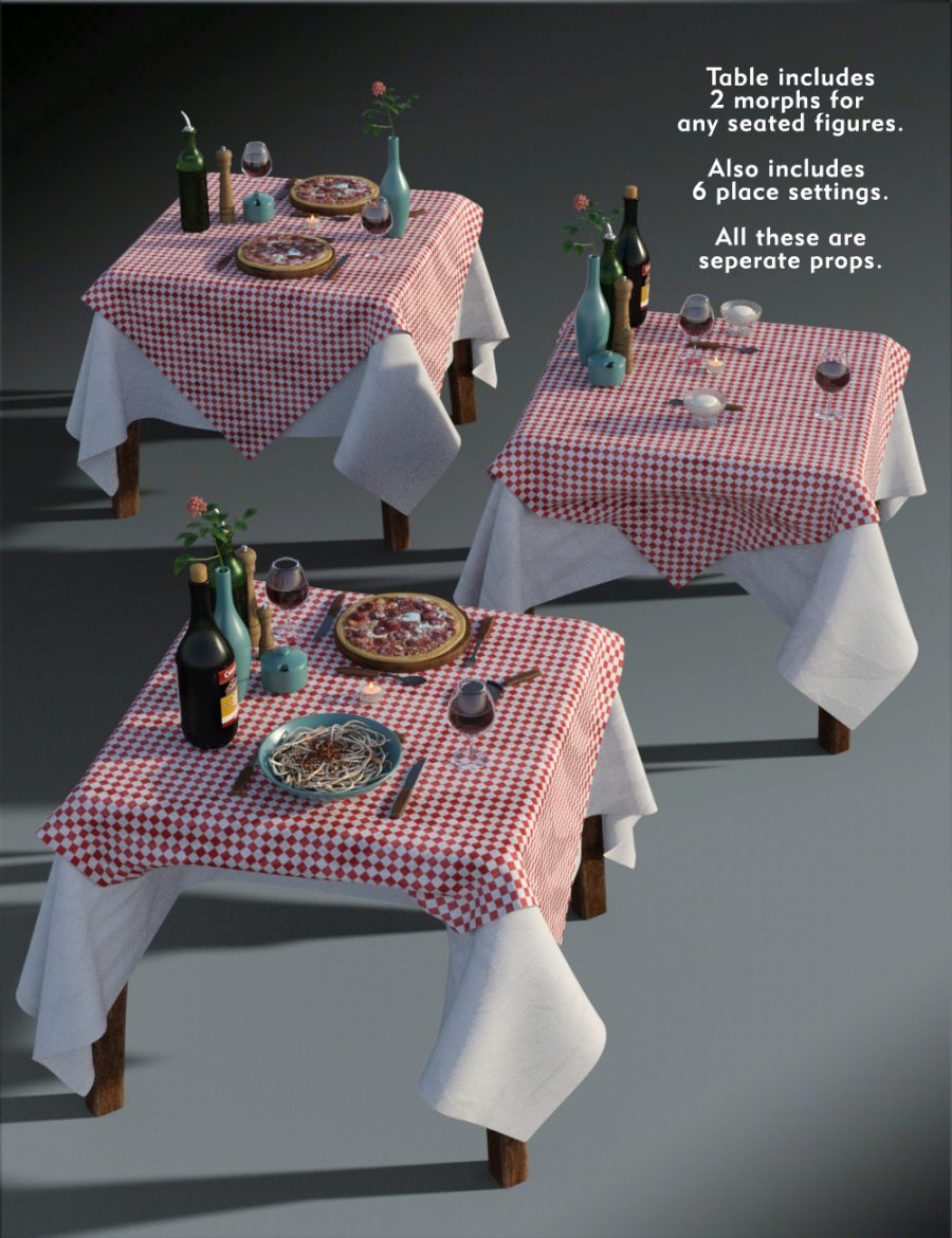 Promo of the Pizzeria Algihieri table props