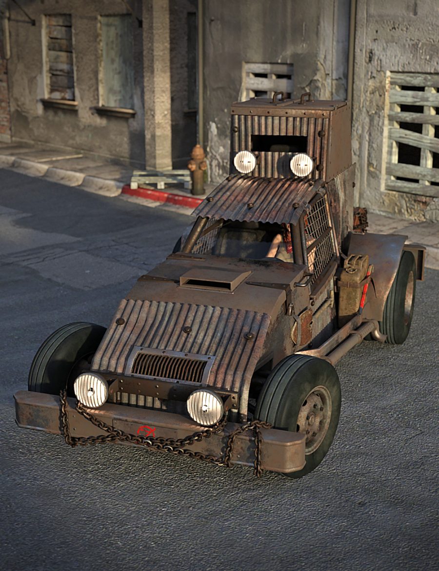 Promo of the zombie scout buggy on a city street