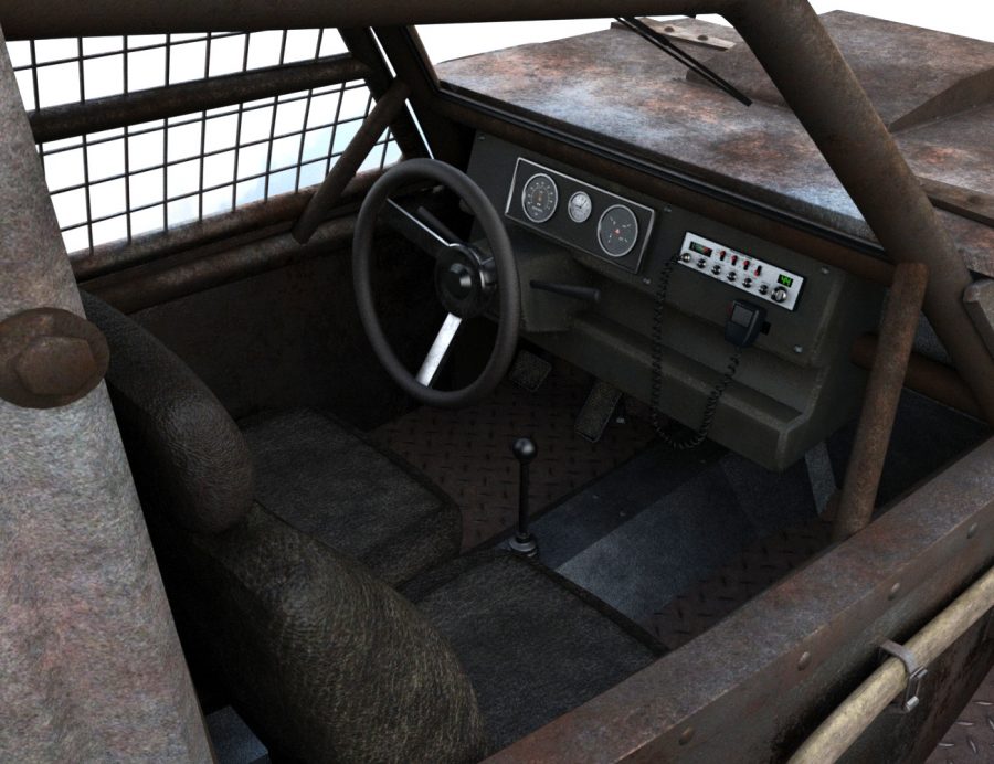 Promo of the interior of the zombie scout buggy