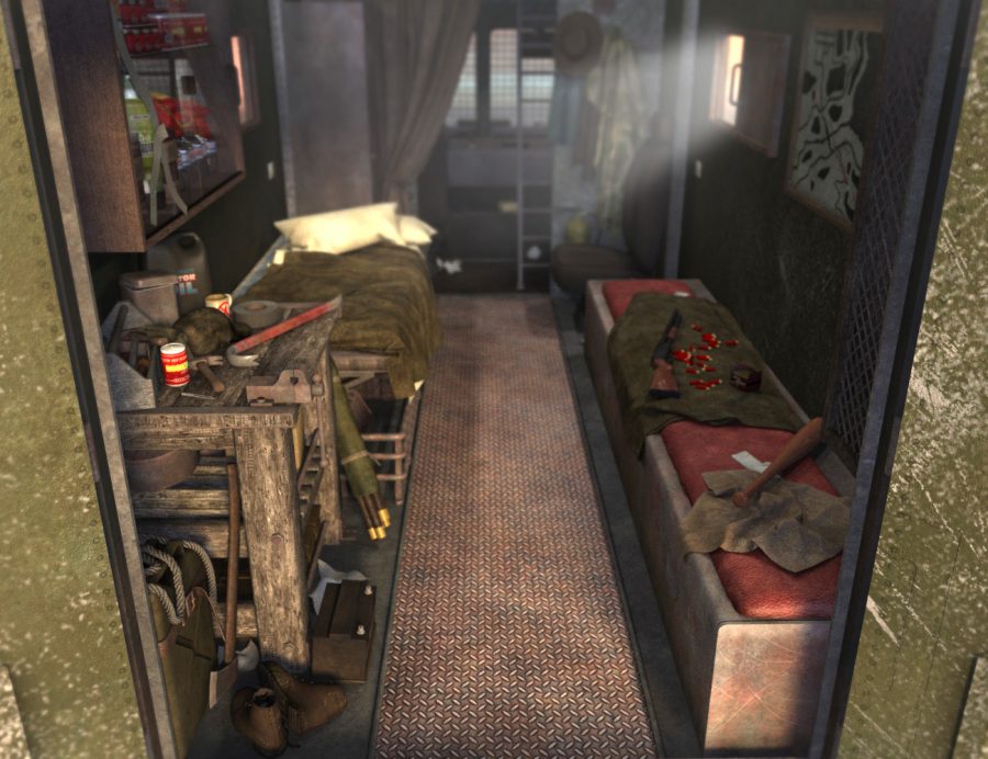 Promo of interior of the Zombie Hunter Van