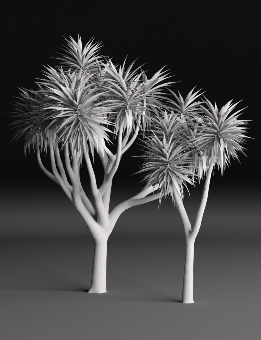 Clay render of Cabbage Palm Trees
