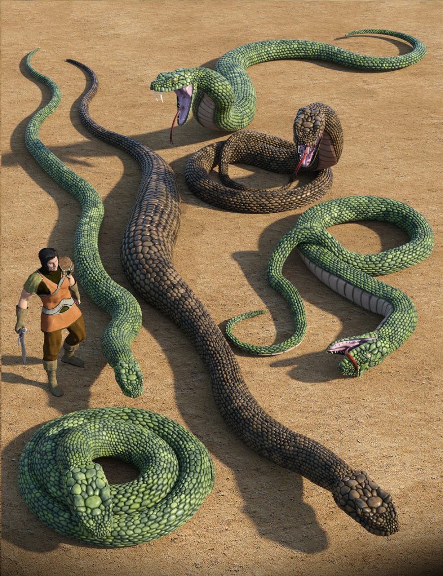 Promo of the morphs available for the giant fantasy snake