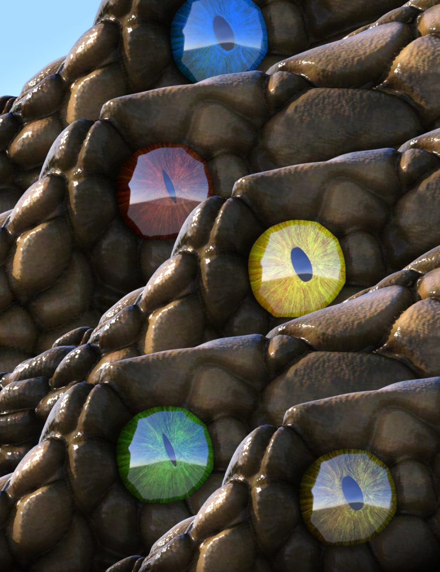 Promos showing the eye colours for the giant fantasy snake