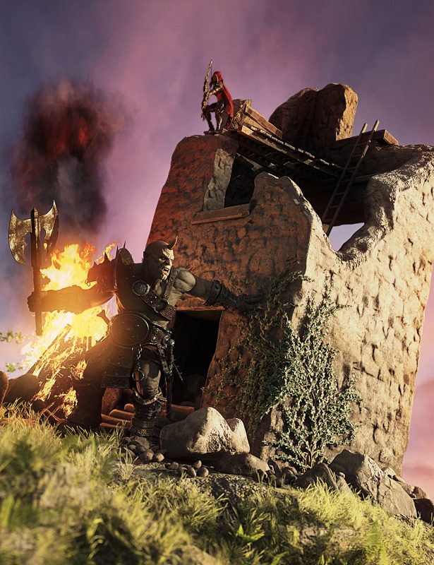 Promo of a monster being hunted near a ruined tower