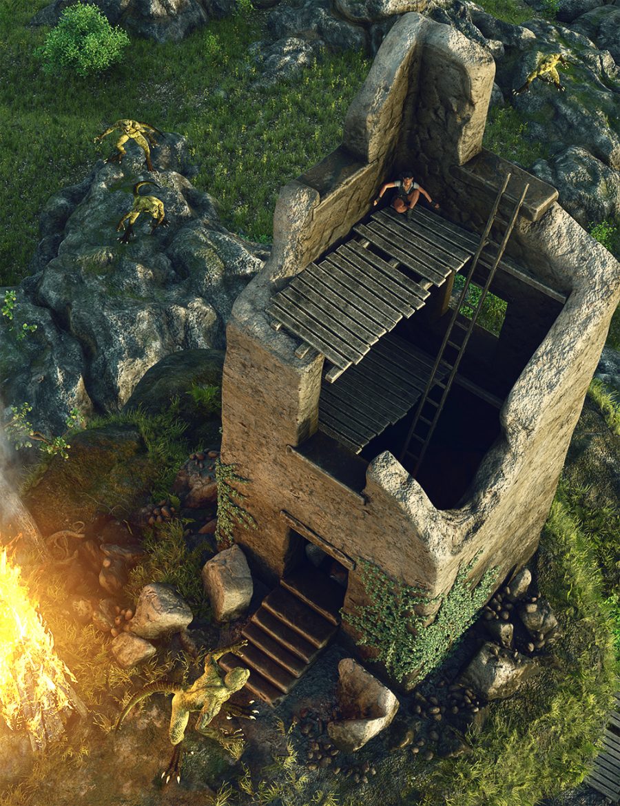 Promo of someone stranded atop a ruined tower