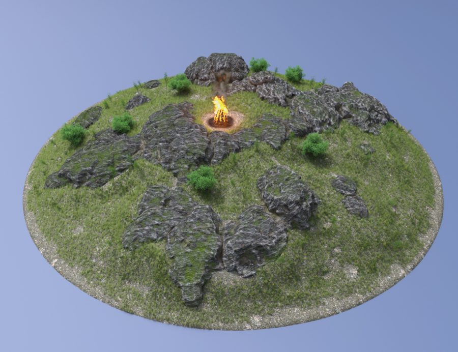 Promo showing a version of the grassed base