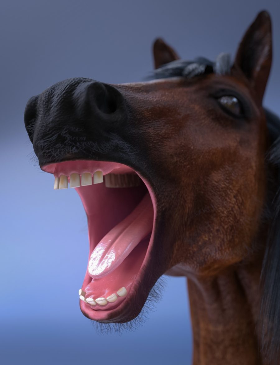 Closeup of the mouth for the Predatron LoREZ Horse 2