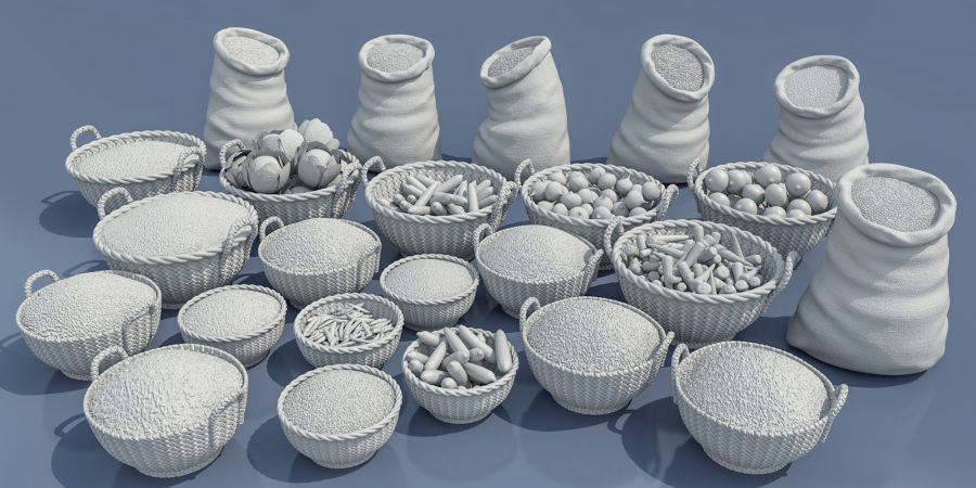 Clay render of the pulses and spices