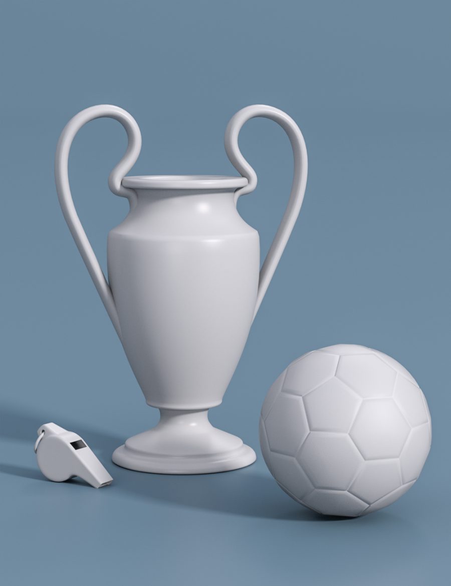 Props include cup, whistle and football