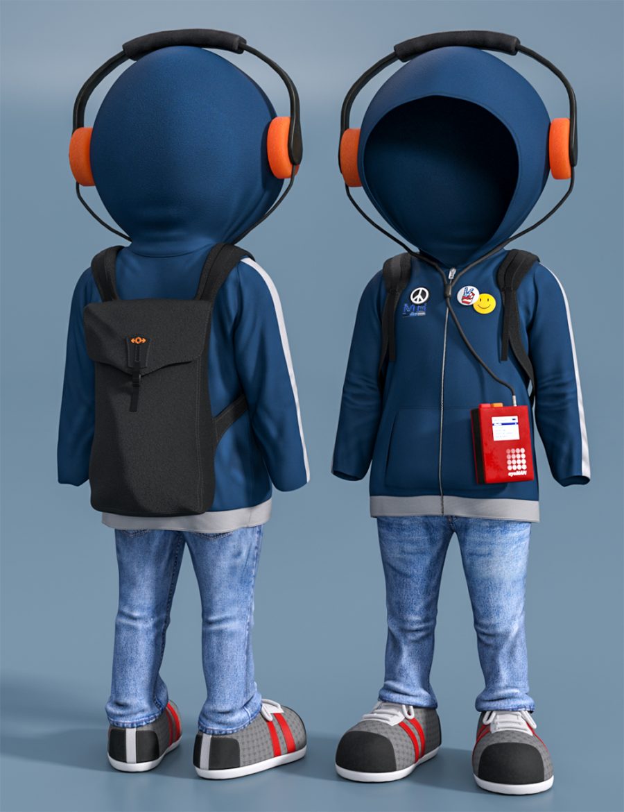 Materials render for the Mister Bobble dForce Teen Clothes
