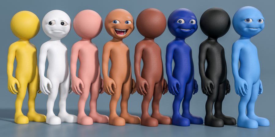 The available material colours for the base figure