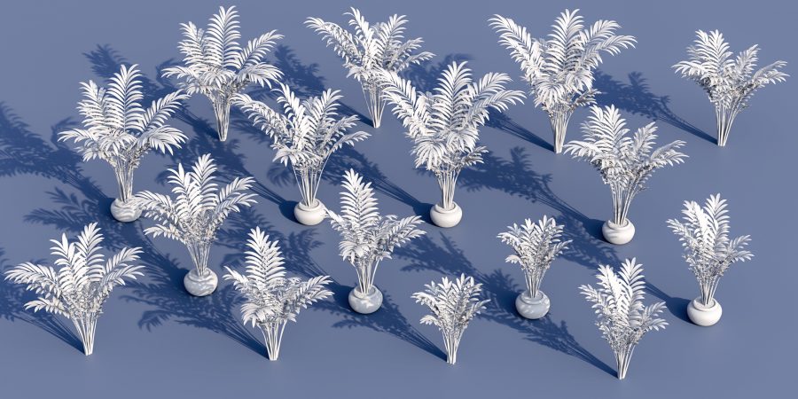 Clay render of Kentia Palm