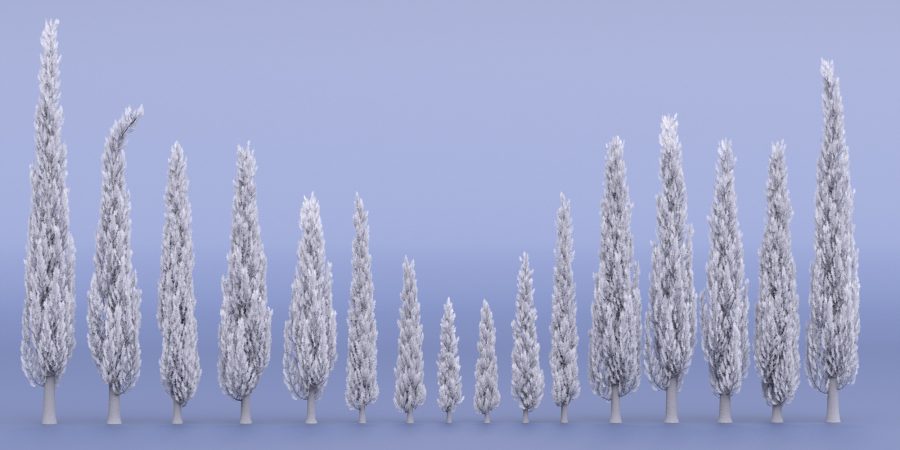 Clay render of the Cypress trees included