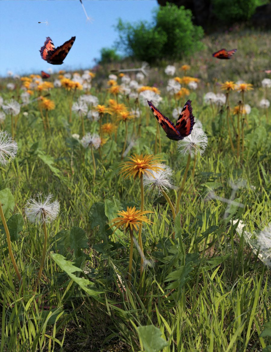 Predatron Dandelions main promo with plants and butterflies