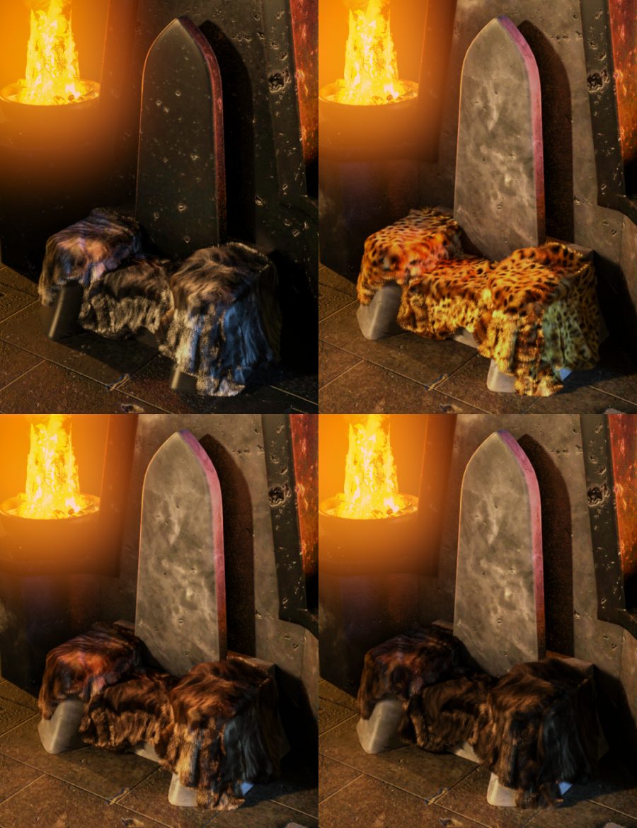 Four fur textures for the Predatron Stone Throne